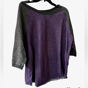 Purple & Gray Sweatshirt with 3/4 sleeves